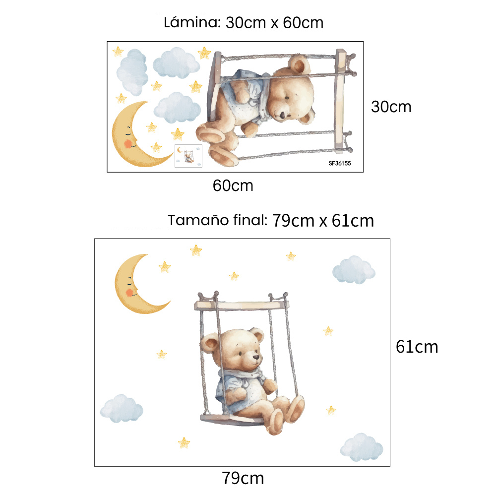 Stickers osito - luna