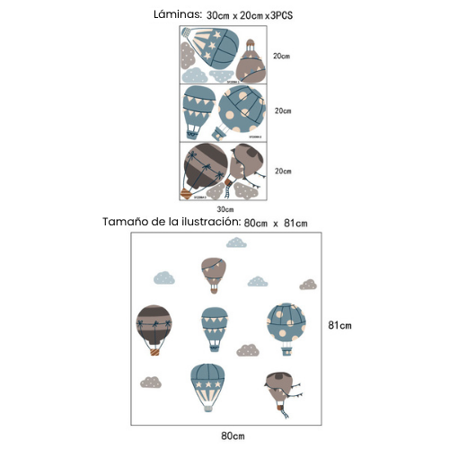 Stickers globos aéreos - nubes