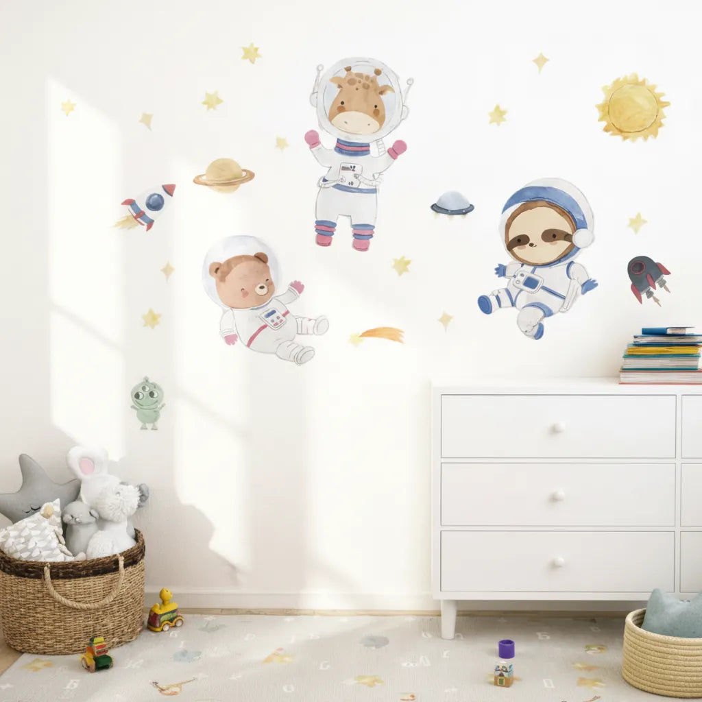 Stickers astronautas - animales