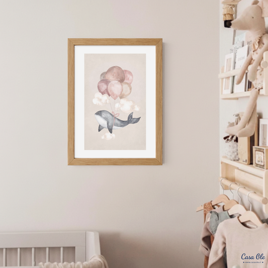 Cuadro ballena - globos