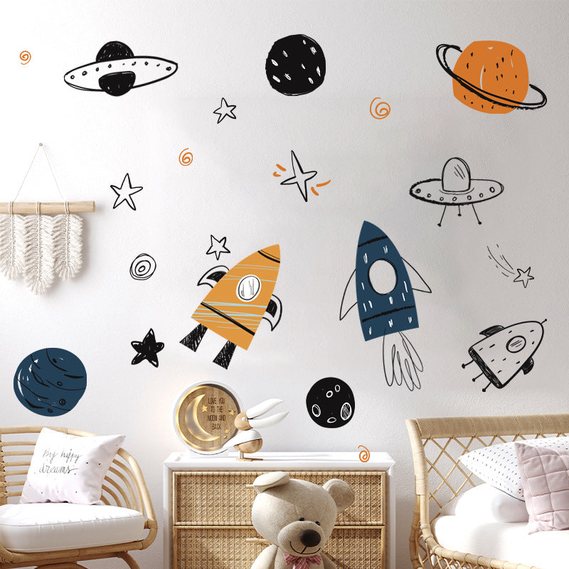 Stickers cohetes - planetas
